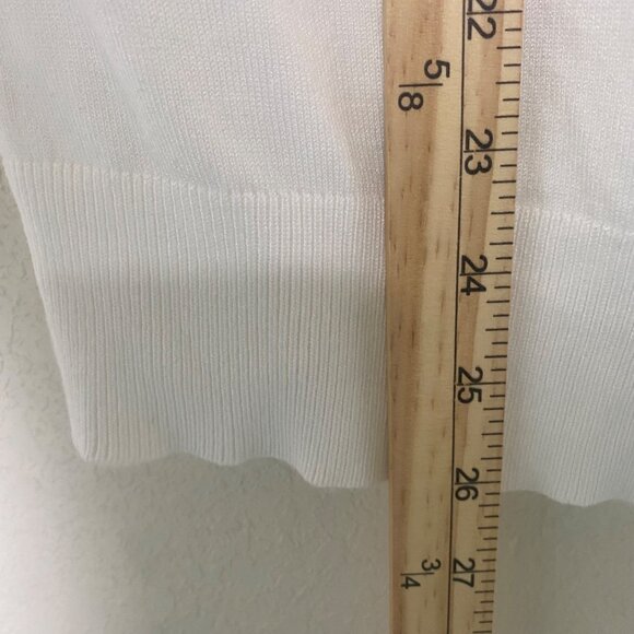 NWT$29 Roz & Ali Button-Up Cardigan Sweater Womens L White 3/4 Sleeves Lightweig - Picture 7 of 10